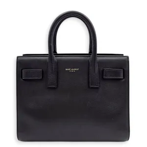Sac de Jour Nano Black Crossbody Bag in Calfskin, Gold hardware
