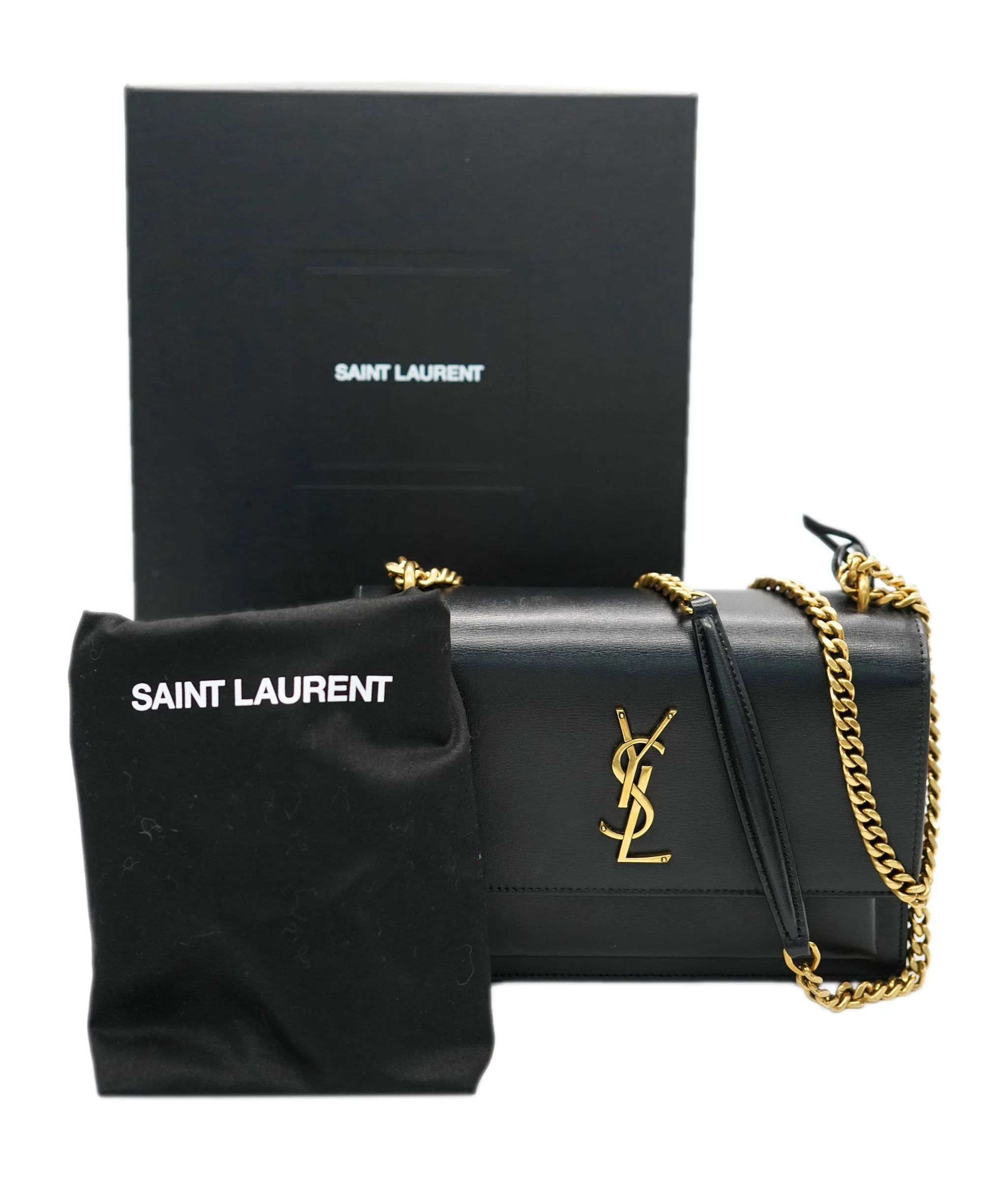 Saint Laurent Black Calfskin Medium Sunset Chain ABC0994