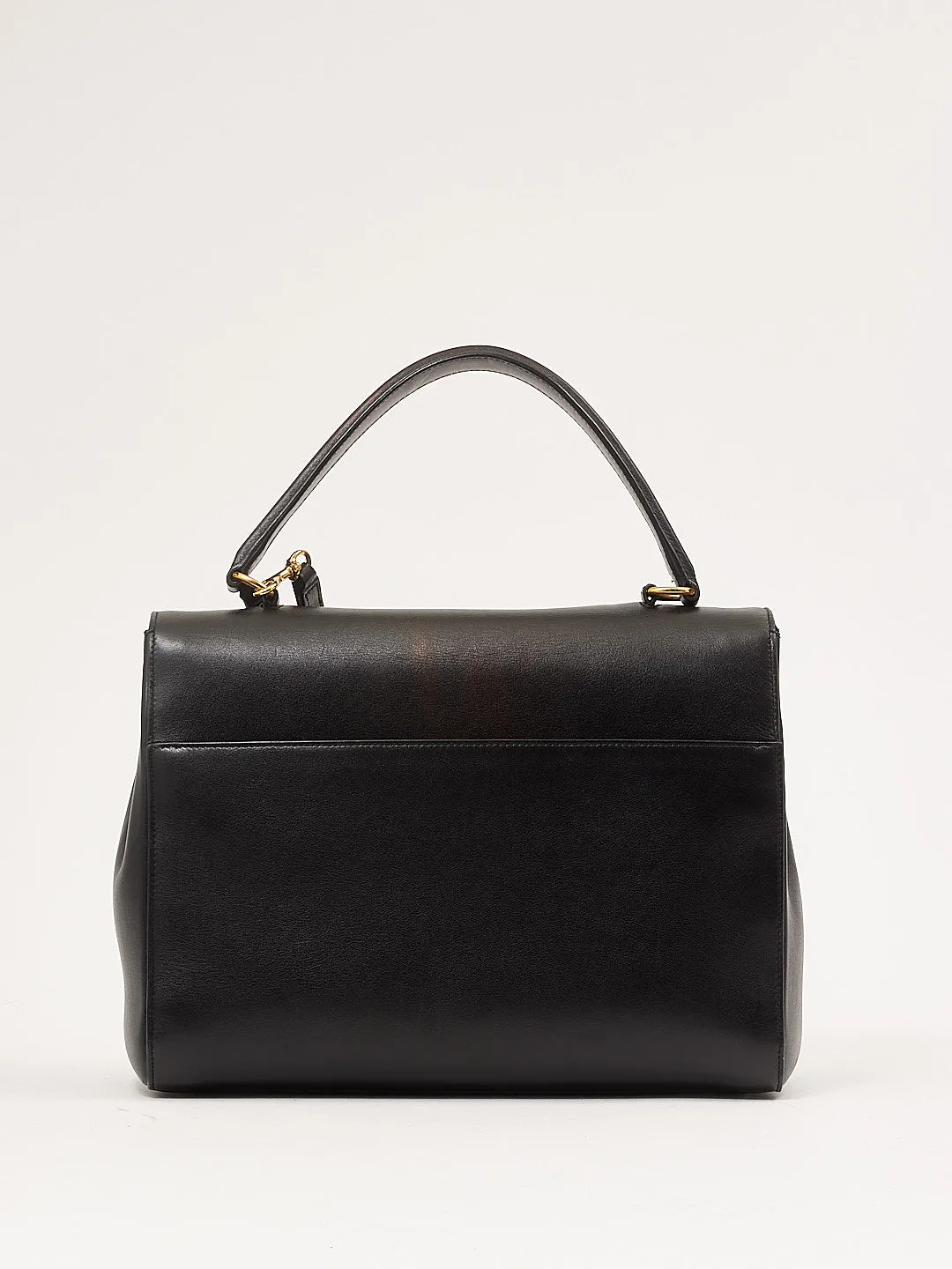 Saint Laurent Black Smooth Leather Top Handle Bag