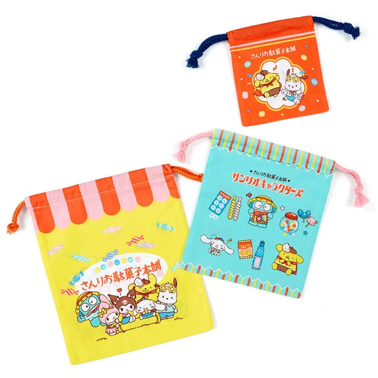 Sanrio 3 Piece Drawstring Bag Set (Various Characters)