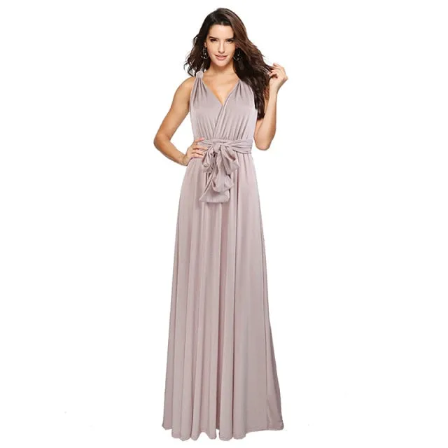 Sexy Long Dress Bridesmaid Formal Multi Way Wrap Convertible Infinity Maxi Dress Navy Blue Hollow Out Party Bandage Vestidos