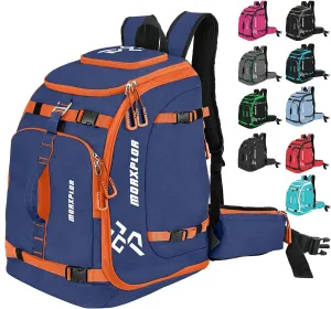 Ski Boot Bag - 65L Padded, Waterproof Ski Travel Backpack for Gear & Accessories