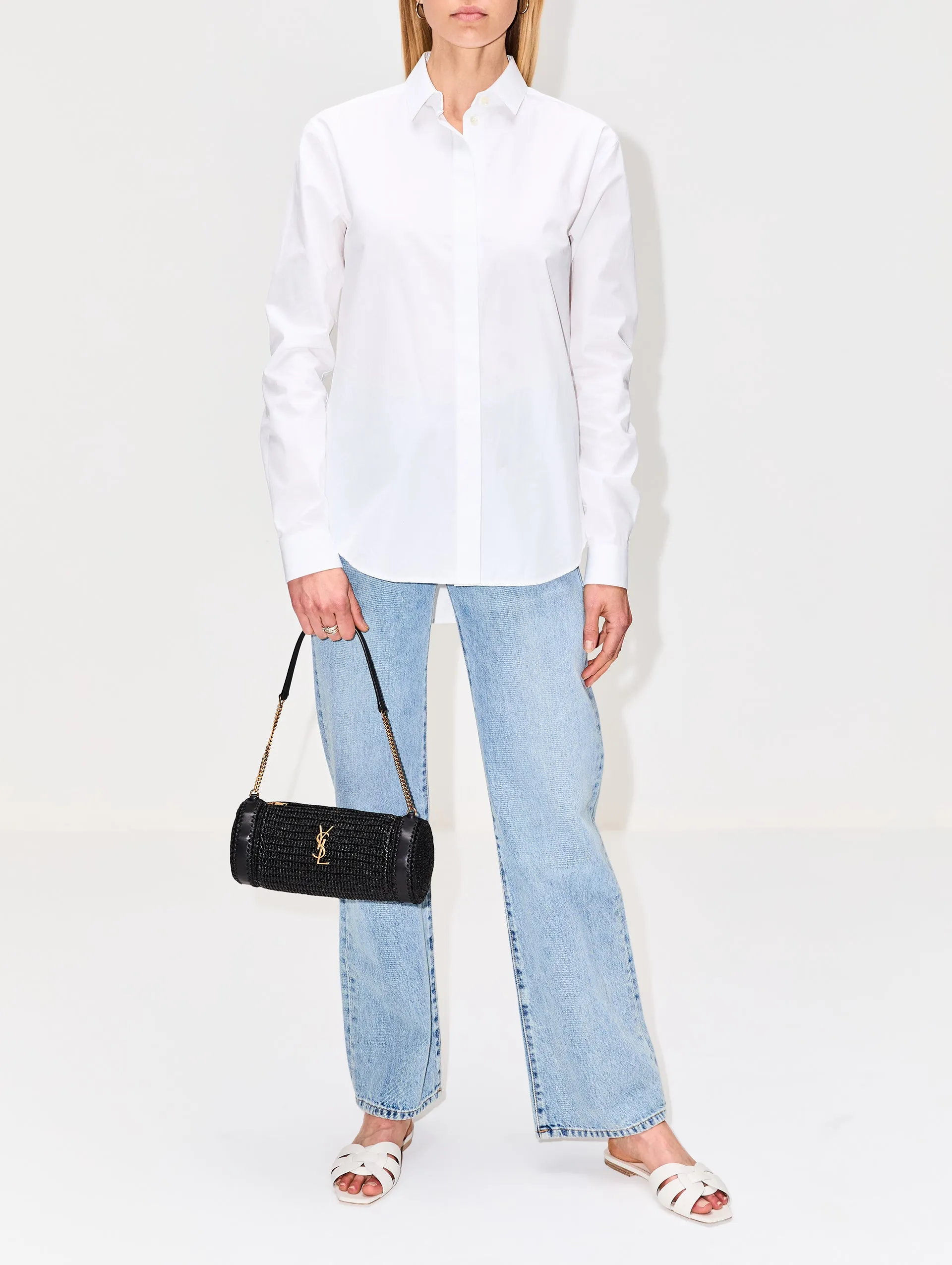 Small Cylinder Raffia Bag