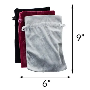 Stylish Velvet On-The-Go Makeup and Jewelry Bag - 3 Pack of Assorted Colors (Black, Rose, Silver)