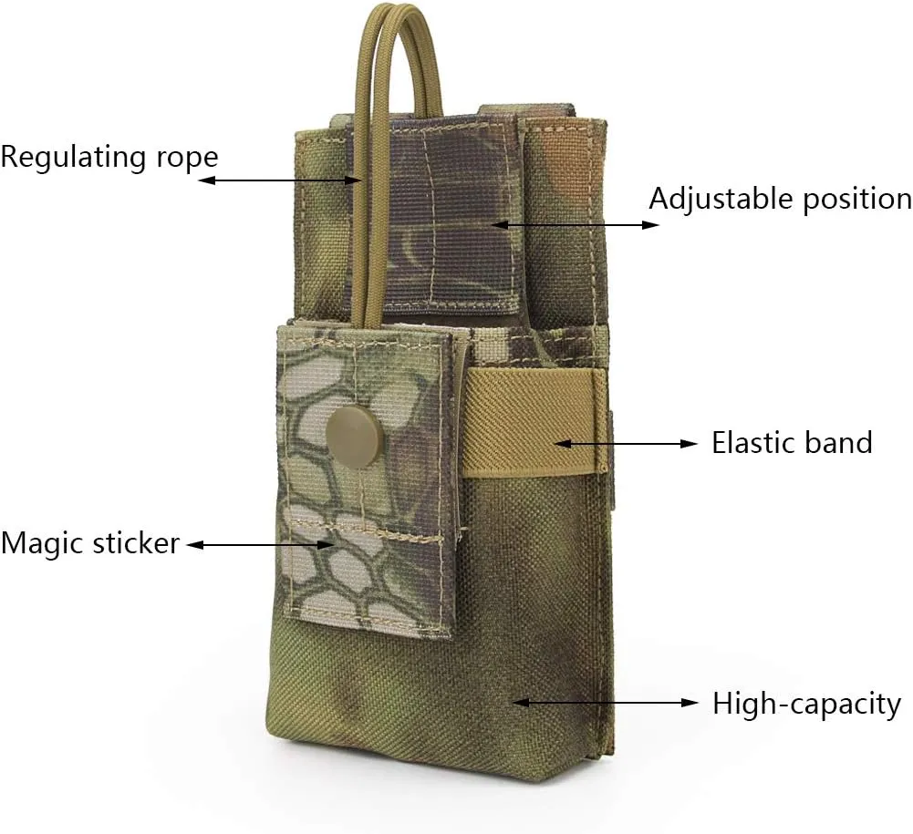 Tactical Molle Short Radio Pouch, Nylon Molle Tactical Radio Holster Holder Case for BaoFeng UV-5R UV82 Motorola XTS2500 XTS5000