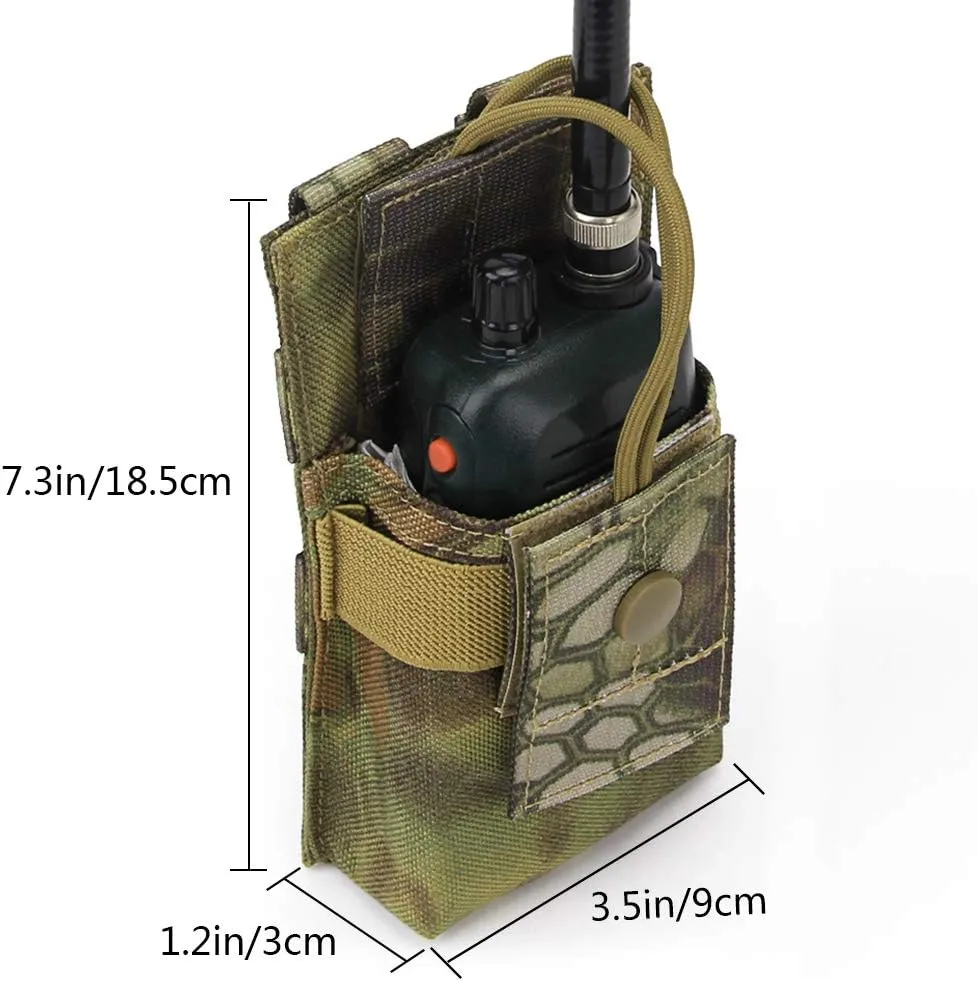 Tactical Molle Short Radio Pouch, Nylon Molle Tactical Radio Holster Holder Case for BaoFeng UV-5R UV82 Motorola XTS2500 XTS5000