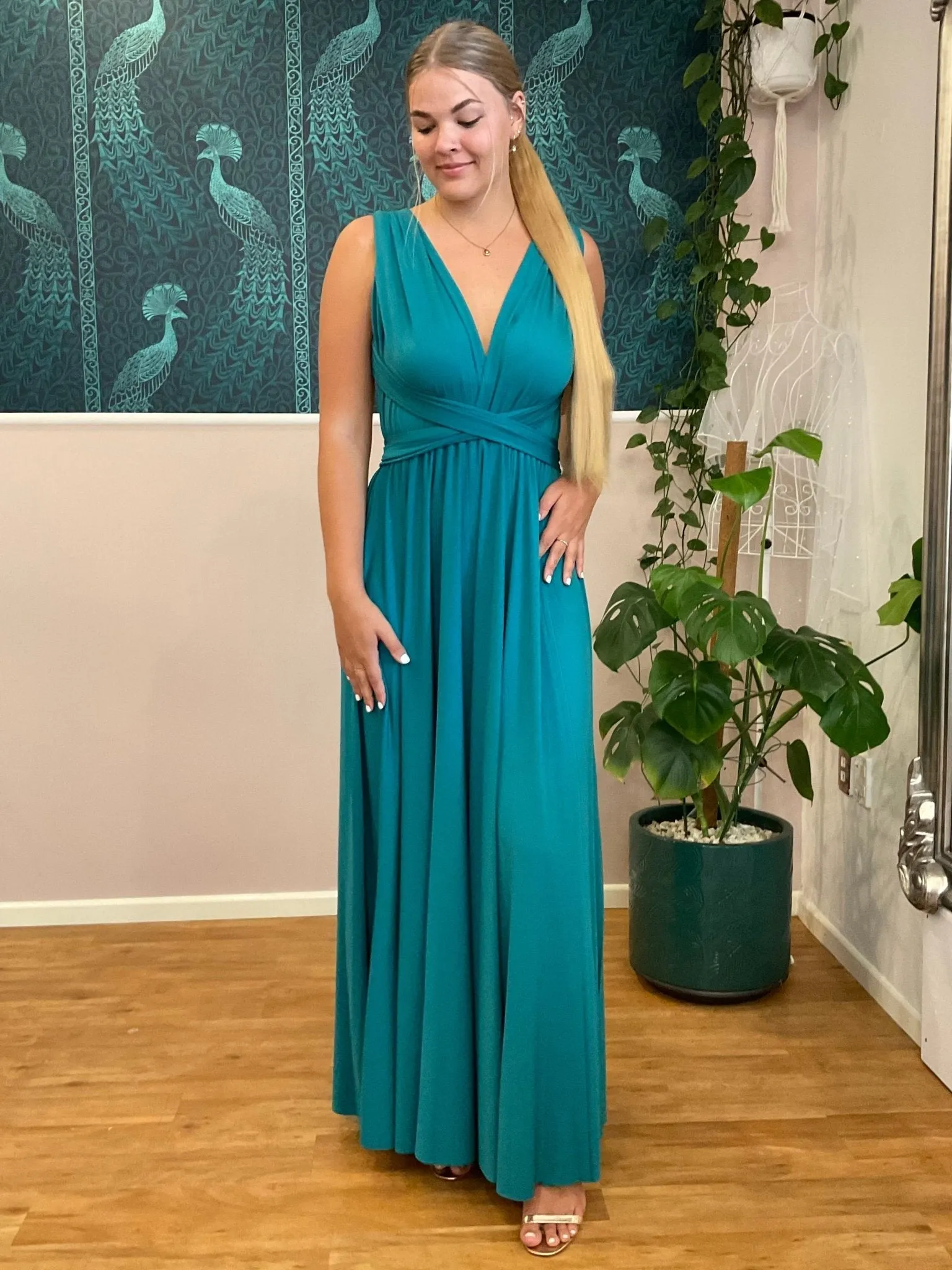 Teal Convertible Infinity bridesmaid dress Express NZ wide