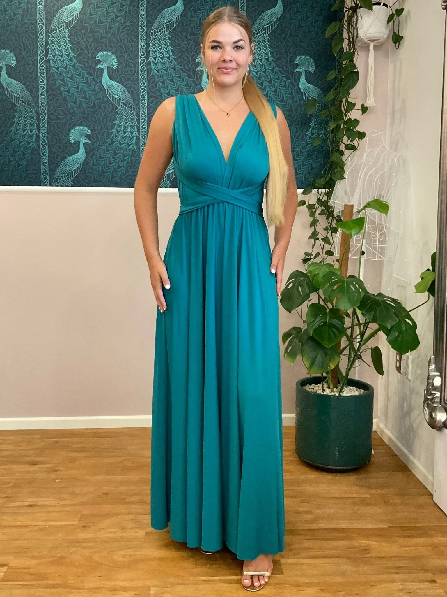 Teal Convertible Infinity bridesmaid dress Express NZ wide