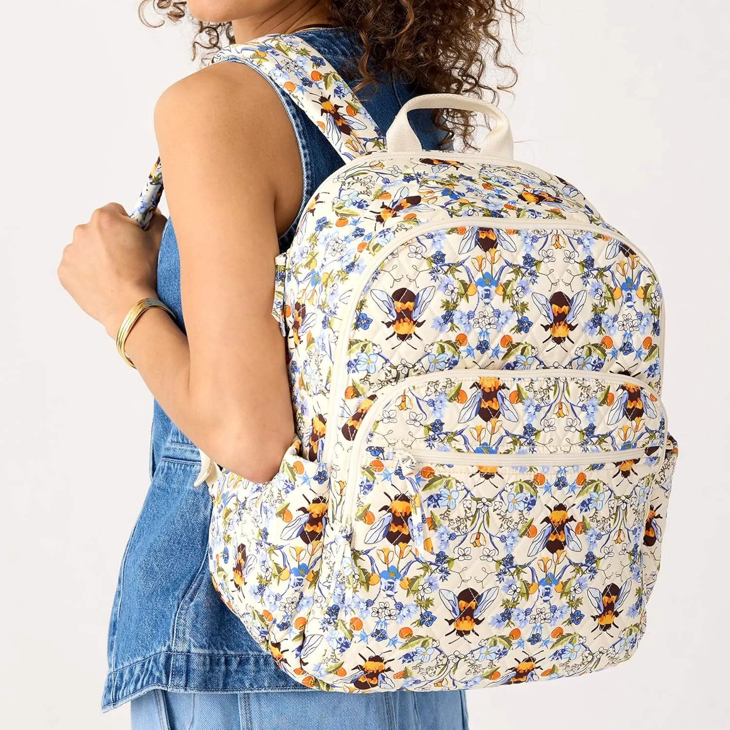 Vera Bradley Premium Cotton Bancroft Backpack, Bee Garden