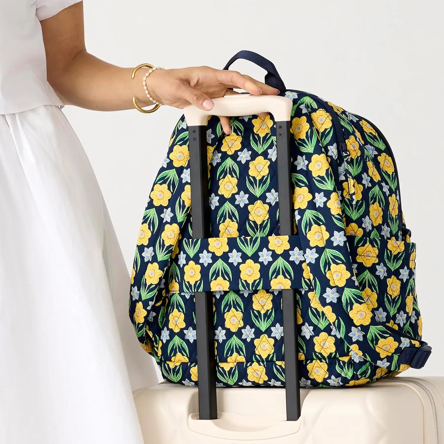 Vera Bradley Premium Cotton Bancroft Backpack, Bee Garden