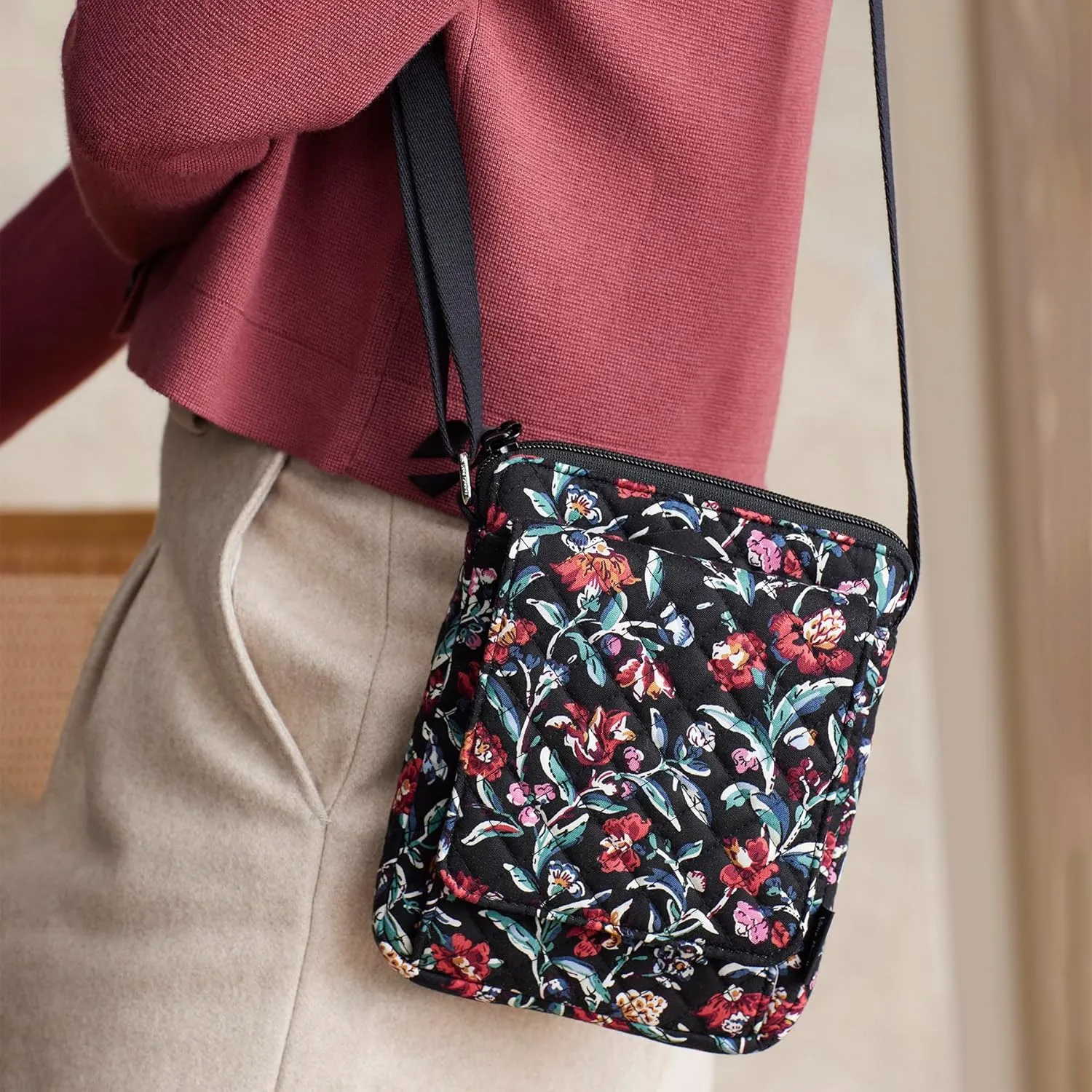 Vera Bradley Women's Cotton Mini Hipster Crossbody Purse with RFID Protection