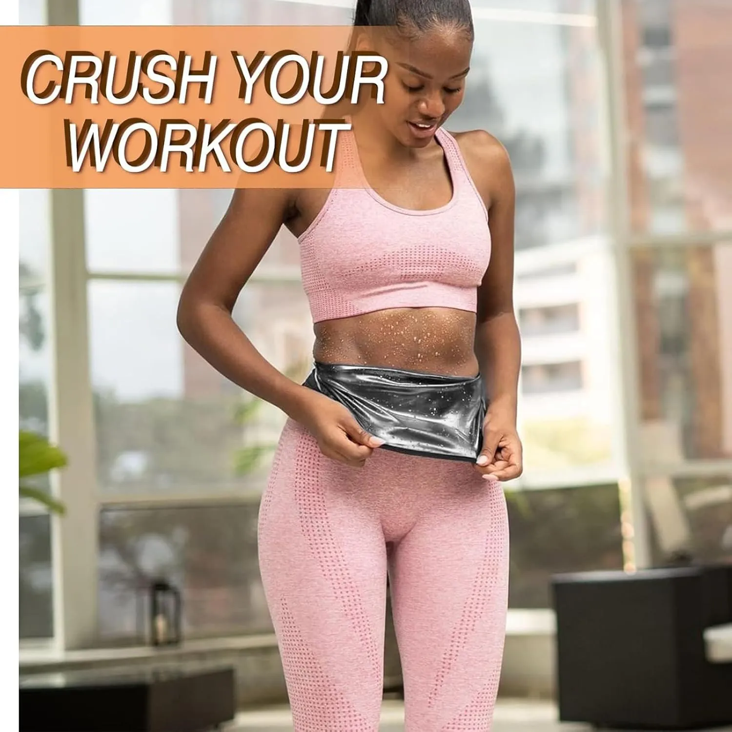 Waist Trainer Trimmer Sweat Belt Band for Women Lower Belly Fat Sauna Slimming Belt Suit Workout