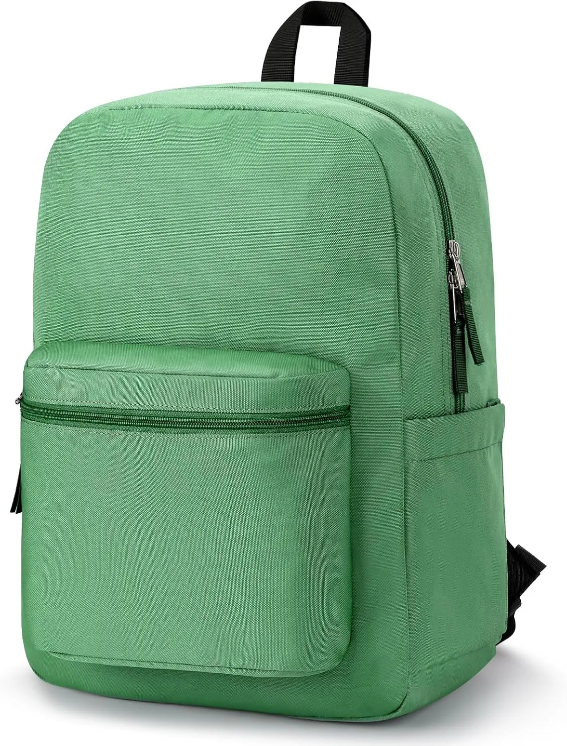 ZORFIN Basic Backpack for School Work Travel: Water Resistant Backpacks for Men and Women - Lightweight Bookbag for Girls and Boys - Green