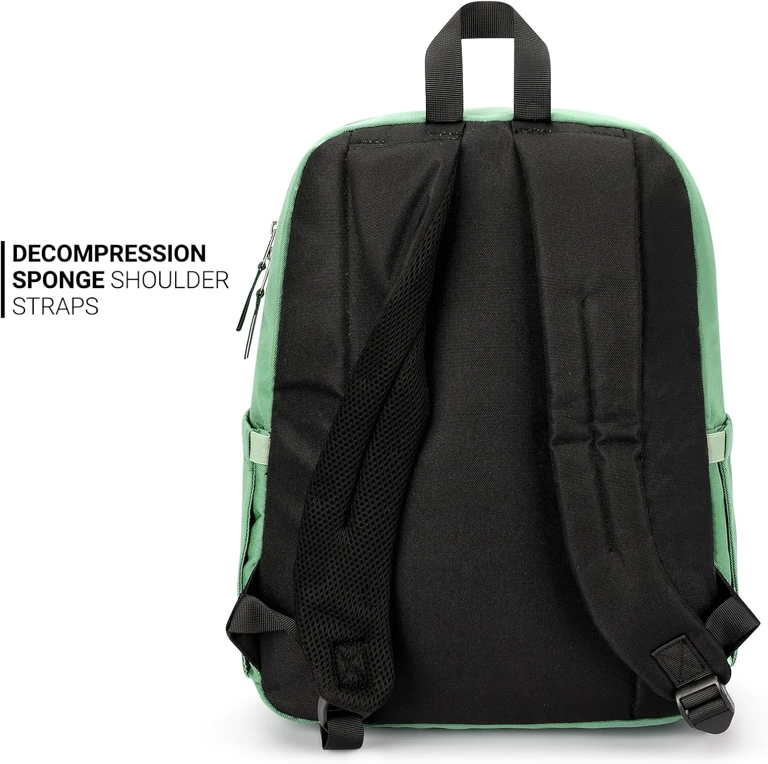 ZORFIN Basic Backpack for School Work Travel: Water Resistant Backpacks for Men and Women - Lightweight Bookbag for Girls and Boys - Green